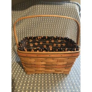 1994 Longaberger Halloween Boo Basket Pumpkin Liner W/ Protector Small Flaw